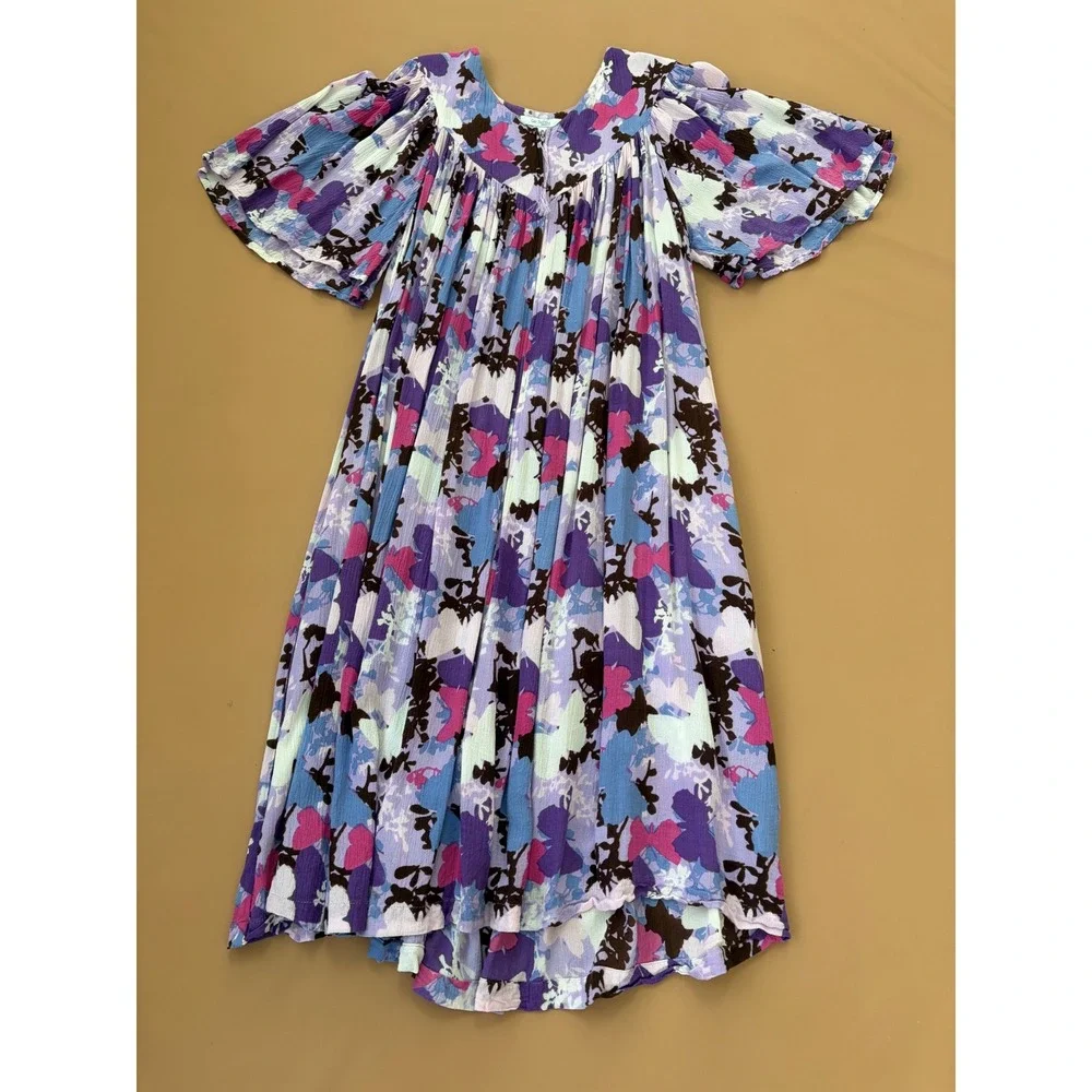 Go Softly Patio Womens Dress Pockets House Muu Muu Boho Large Butterflies Travel